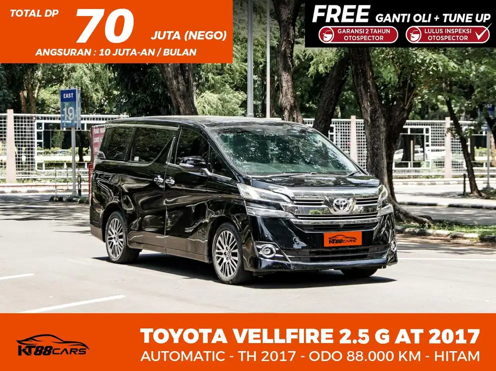 DP 70jt Bergaransi TOYOTA VELLFIRE 2.5 G AT 2017