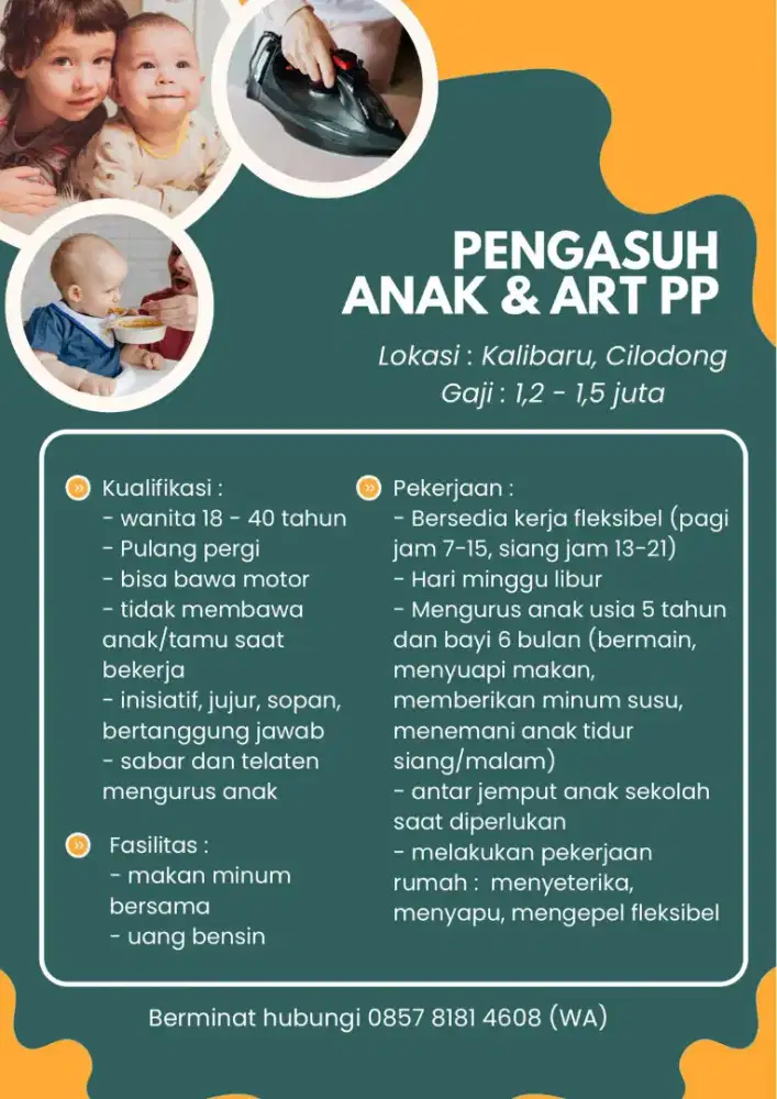 Lowongan pekerjaan asisten rumah tangga