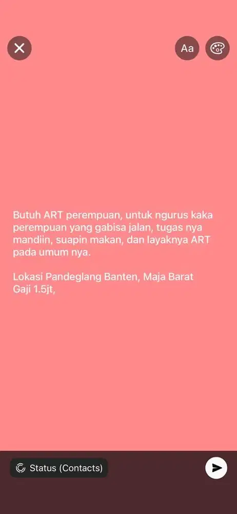 Di butuhkan ART Perempuan