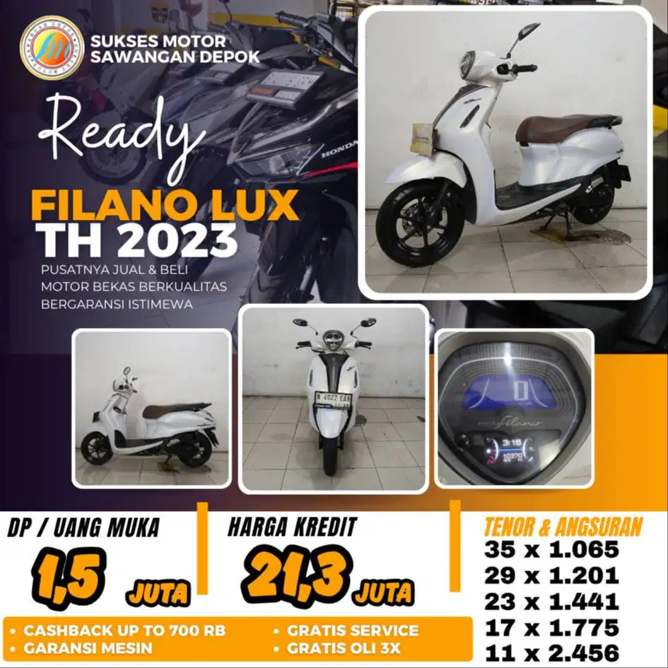 FILANO NEO TH 2023 UNIT MULUS BISA CASH KREDIT DI SUKSES MOTOR