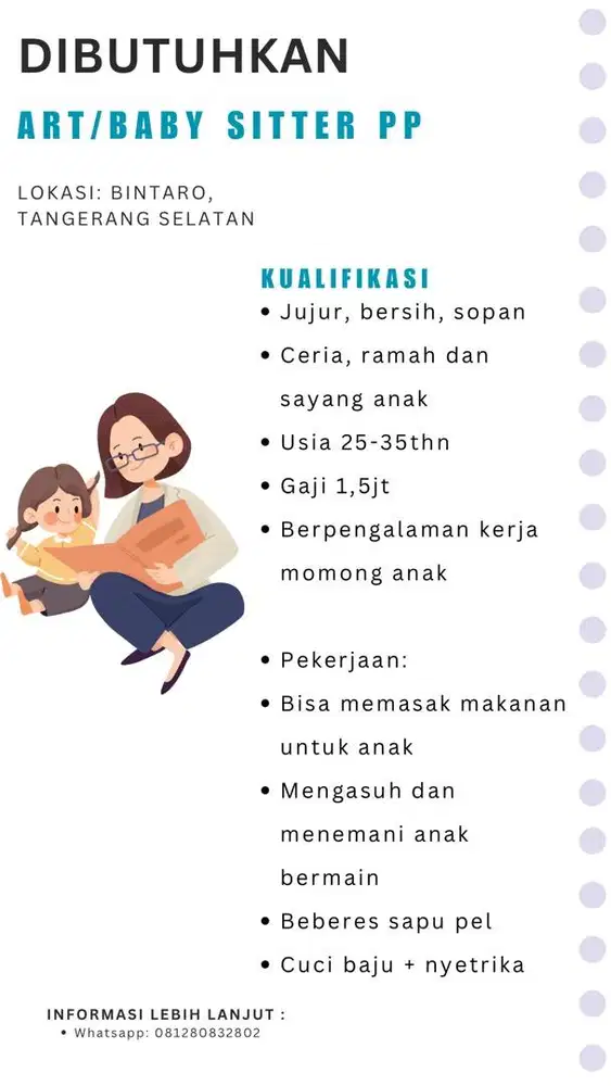 Dicari art/ baby sitter