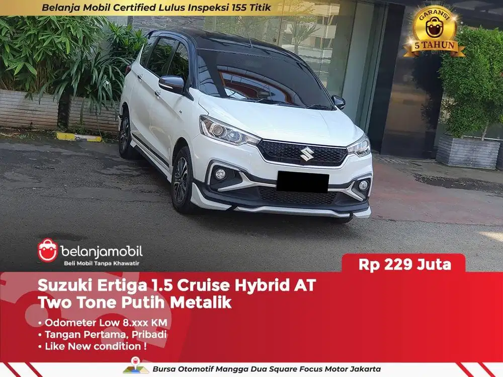 [ KM LOW 8RB ] Suzuki Ertiga 1.5 Cruise Hybrid SS AT Putih 2024/2025