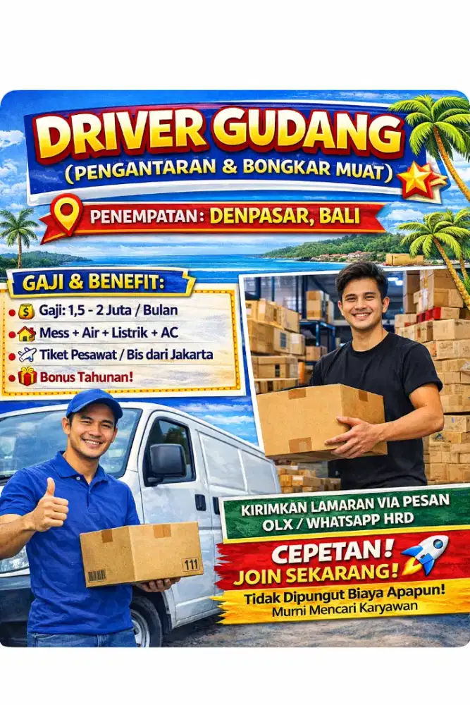 DRIVER GUDANG - BUTUH CEPAT