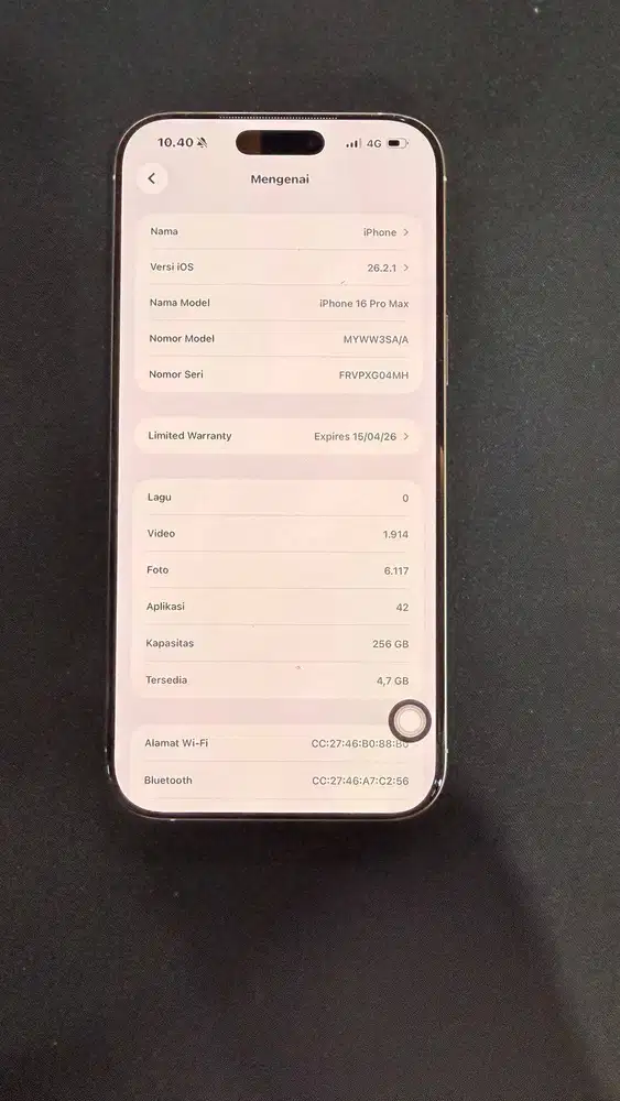 Iphone 16 Promax 256 GB Ex IBOX