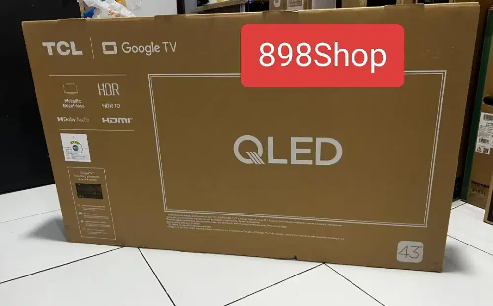 TCL TV 43 QLED Google TV Android Digital TV FHD HDMI Dolby Resmi 3th