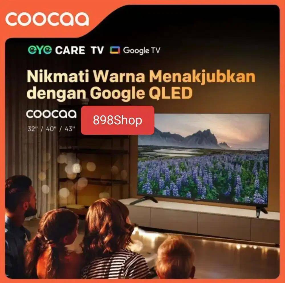 Coocaa TV 40 QLED Google TV Android Digital TV FullHD Remote Voice