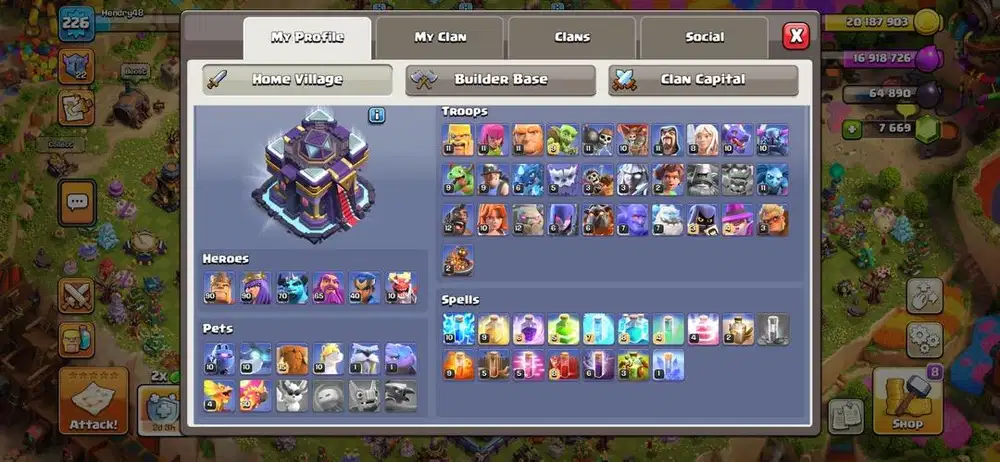 Akun coc clash of clans TH 15