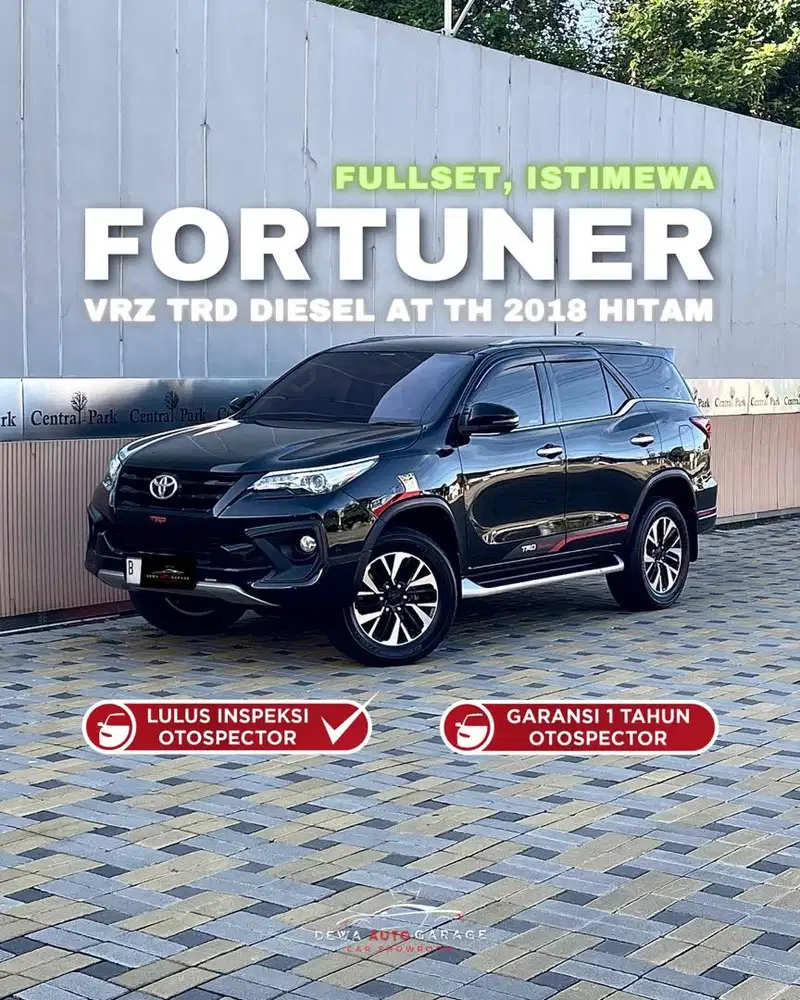 Fortuner TRD Matic 2018 Hitam Istimewa Bonus Nano Coating 3 Layer