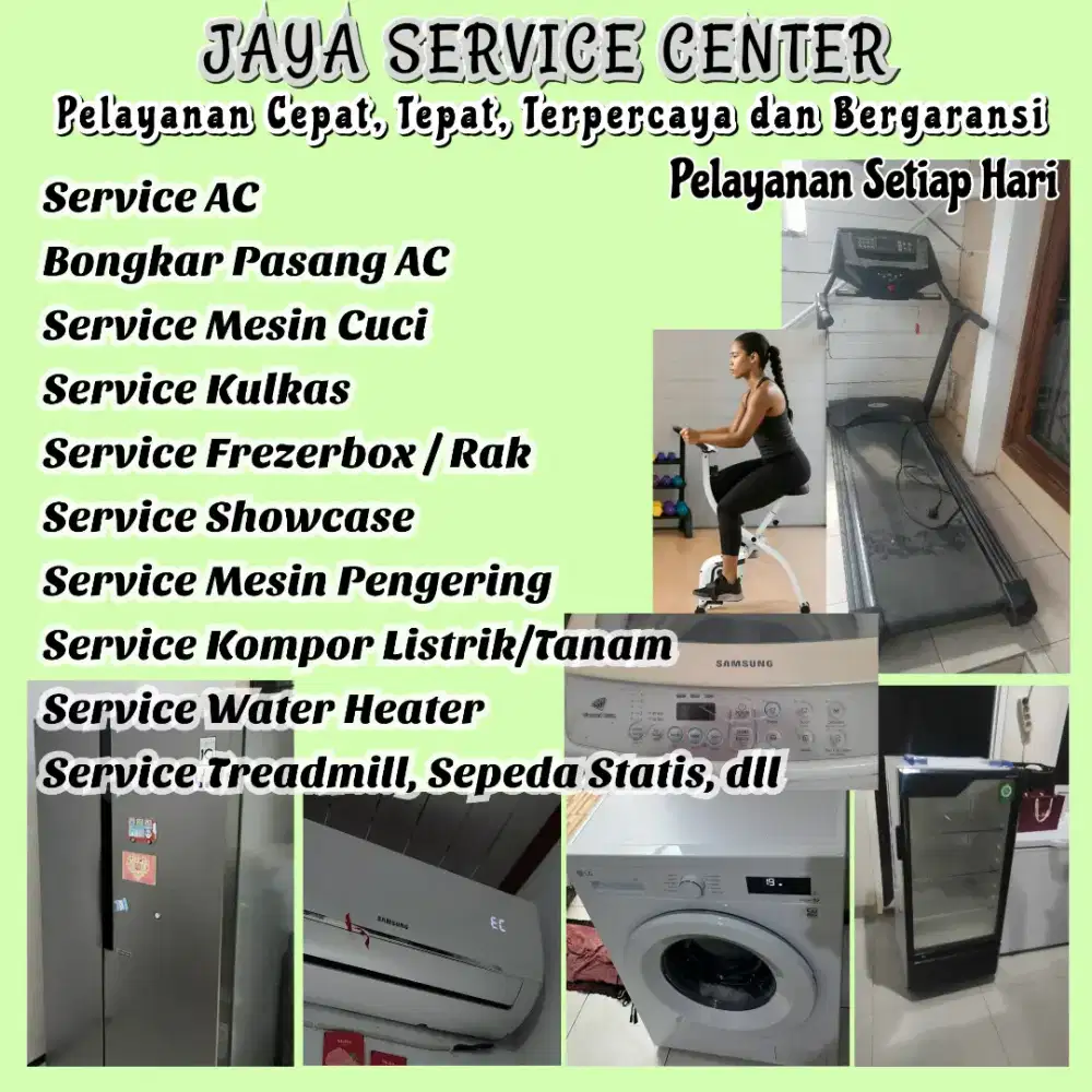 Service Kulkas Bongkar Pasang AC servis Mesin Cuci Frezer Treadmill
