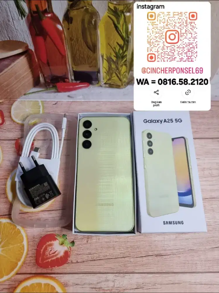 Jual hp likenew Samsung A25 5g 8/256 istimewa grns resmi free ADAPTOR