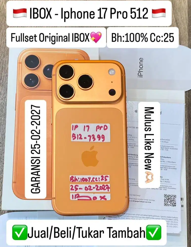 iphone 17 pro 512gb ibox fullset like new