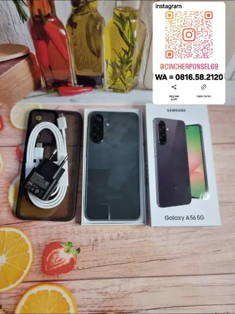 Jual hp bekas SAMSUNG A56 5g 12/256 istimewa grns 07 2026 free adaptor