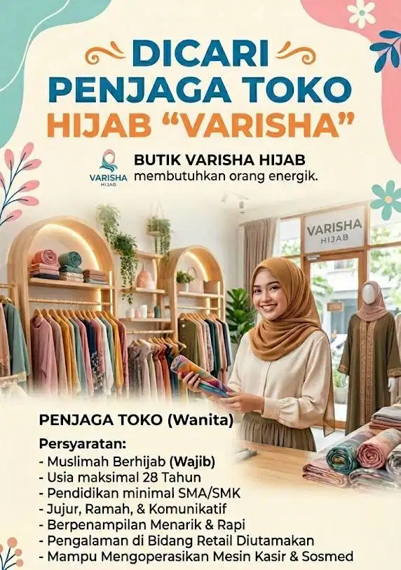 Dicari Penjaga Toko Hijab