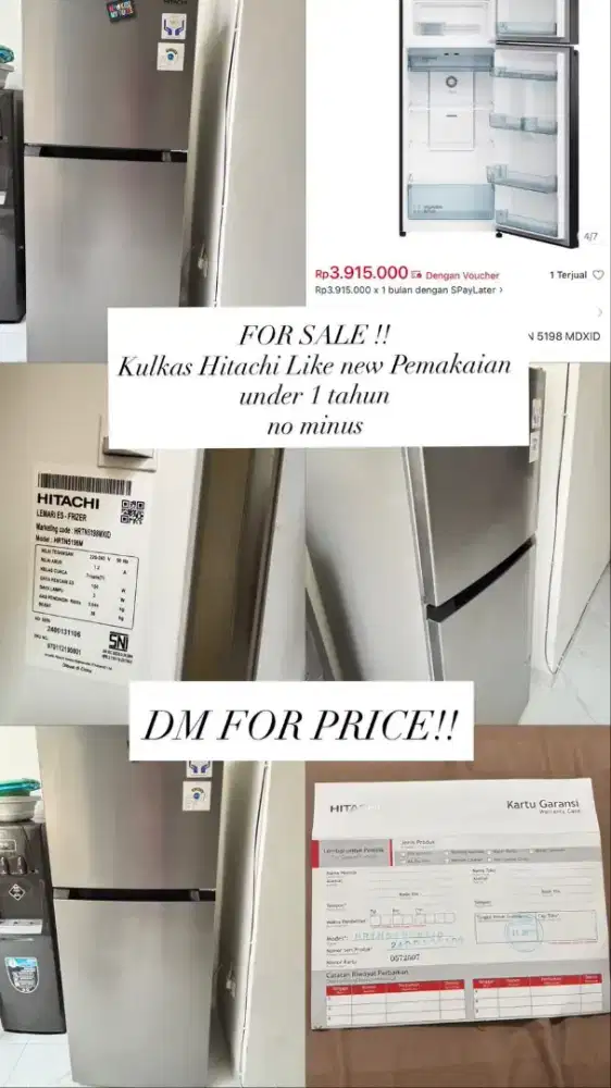 Aaa di jual kulkas Hitachi 2pintu