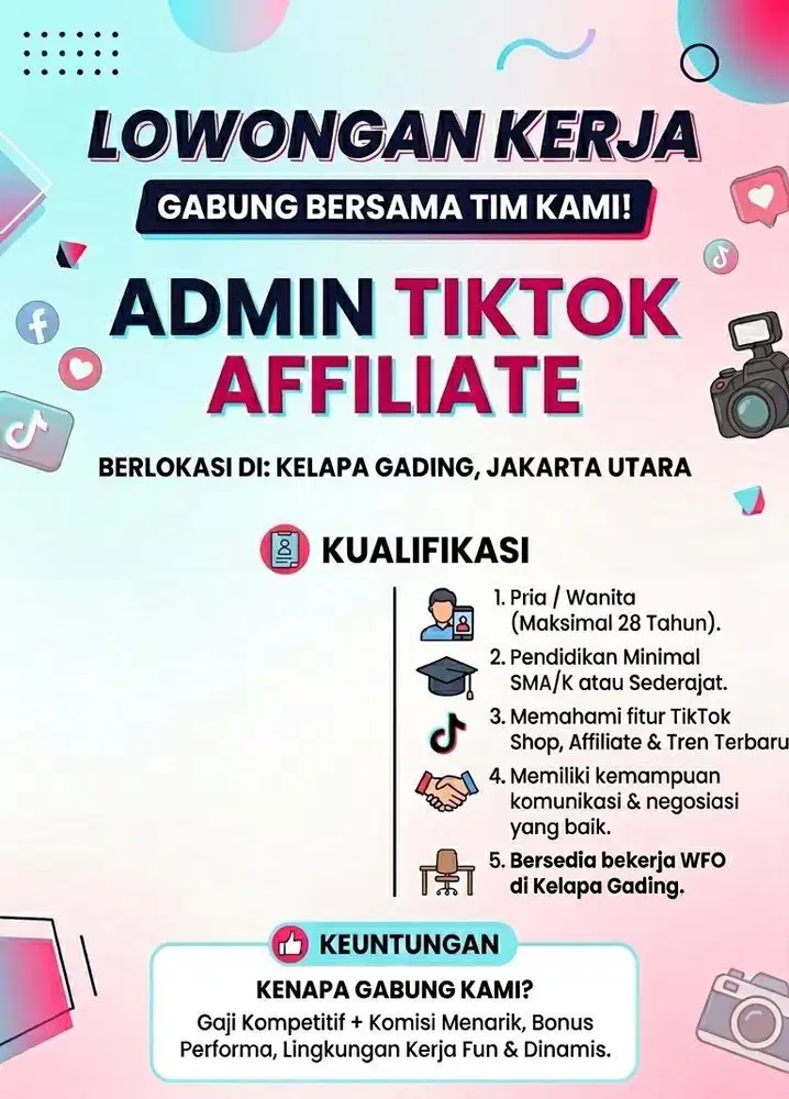 Lowongan Admin Affiliate