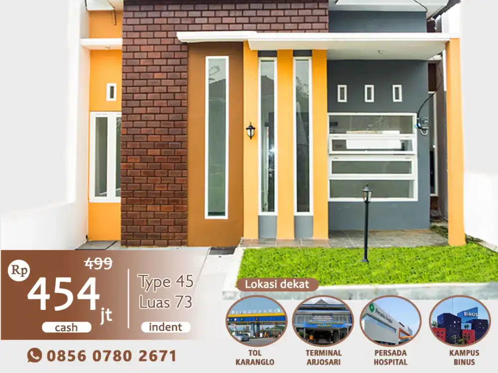 HUNIAN 450 JUTAAN DI KOTA MALANG 15 MENIT DARI KAMPUS BINUS MALANG