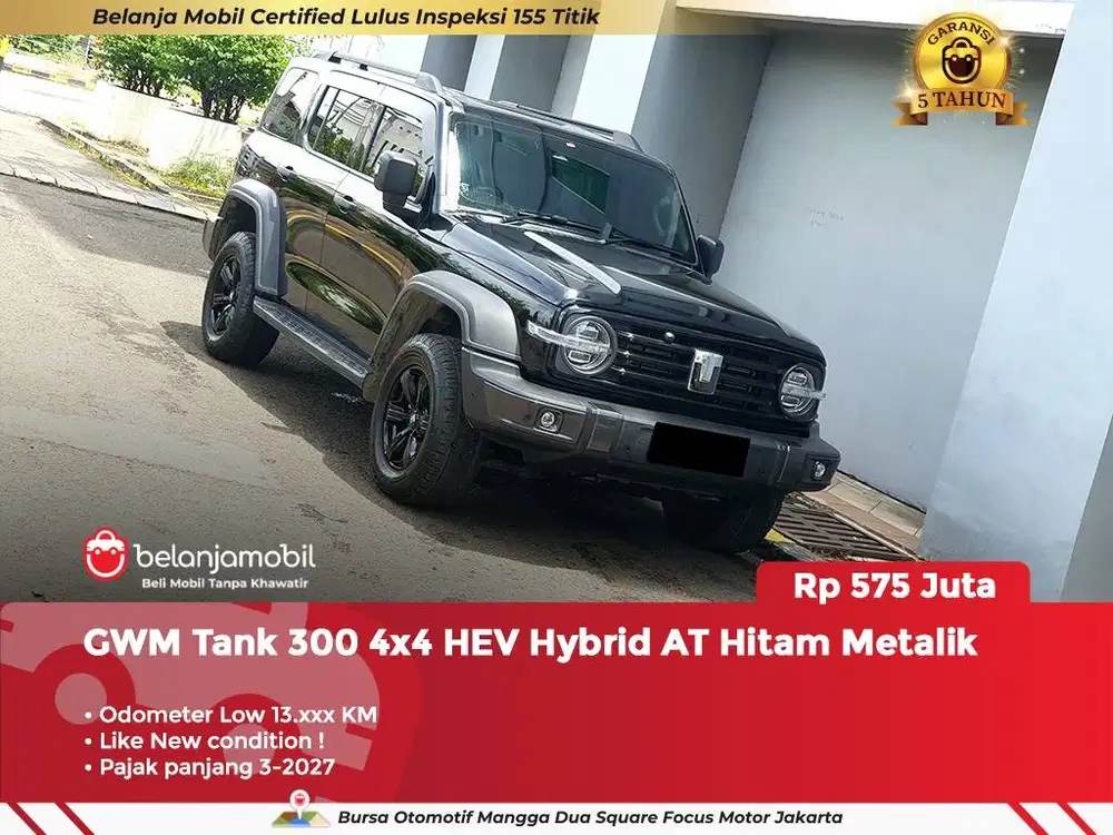 [ KM LOW ] GWM Tank 300 4x4 HEV Hybrid AT Hitam 2024 2025