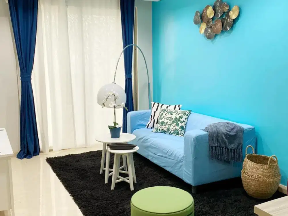 DISEWA APARTEMEN GOLD COAST PIK TIPE 1 BR 51m FULL FURNISH INTERIOR SEA VIEW SIAP HUNI NEGO