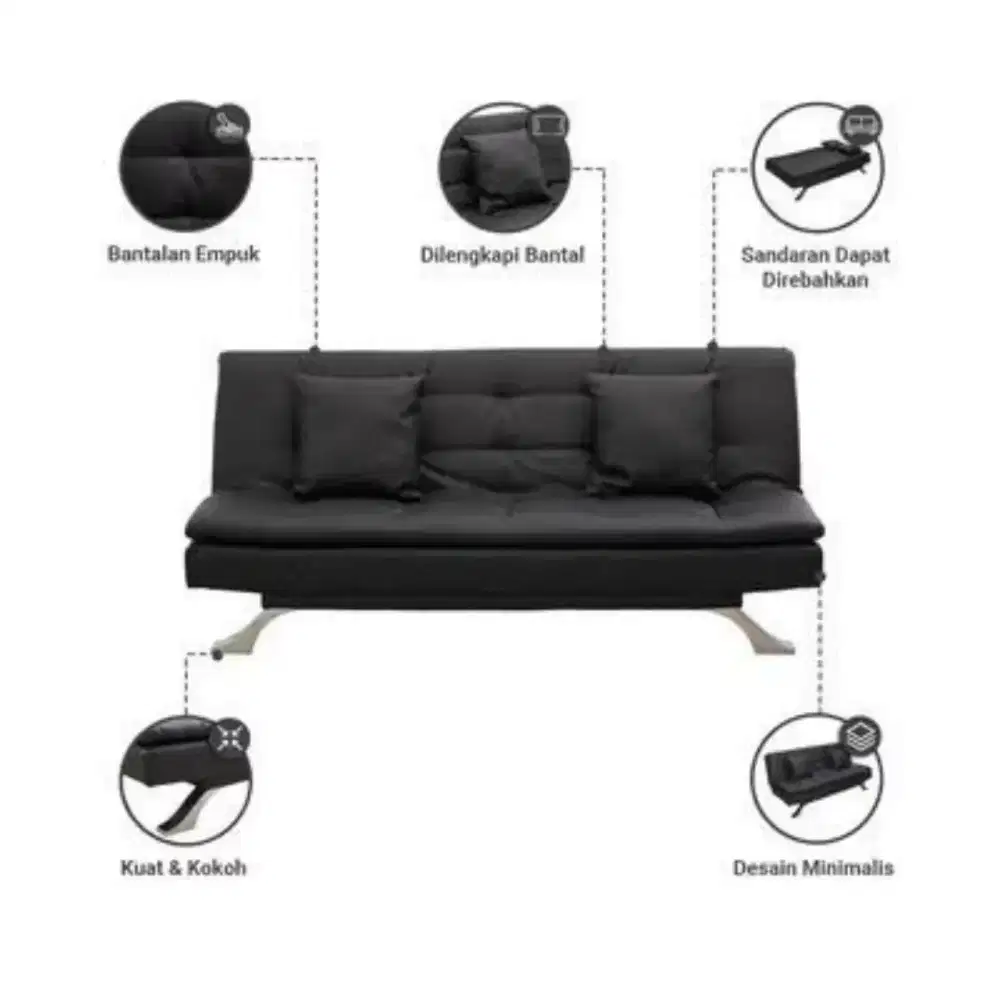 SOFA BED BLACK GREESA