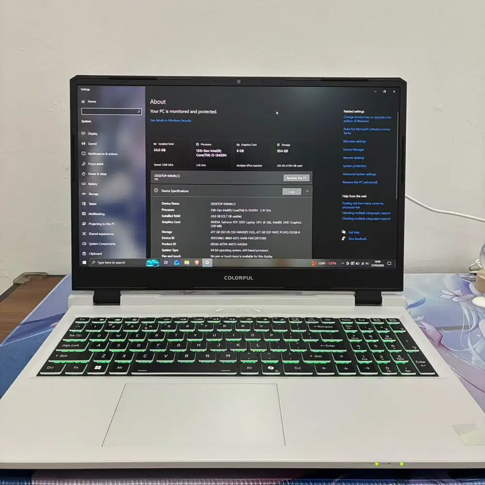 Colorful Evol P15 RTX 5050 i5-13420H RAM 24GB NVME 1TB Laptop Gaming