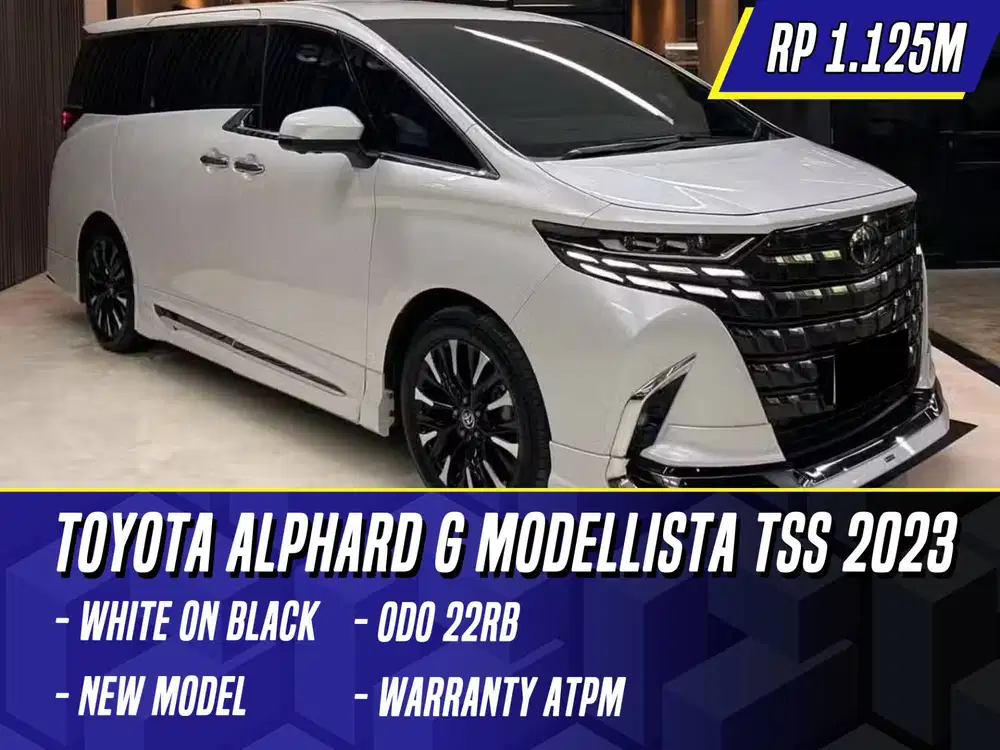 Toyota Alphard G Modellista TSS 2023 White on Black Putih Modelista