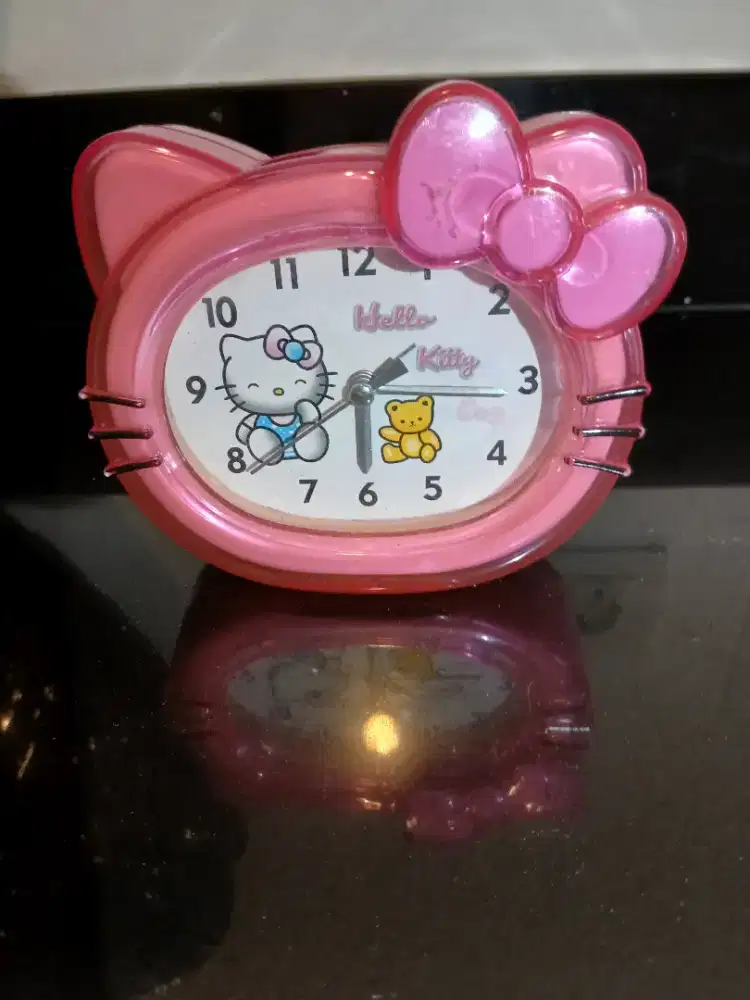 Jam Meja Hello Kitty Pink Lucu / Alarm Clock Karakter Anak Aesthetic