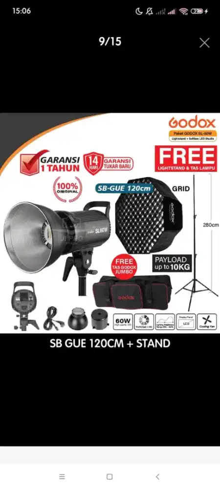 DIJUAL LIGHTSTAND + SOFTBOX LED STUDIO