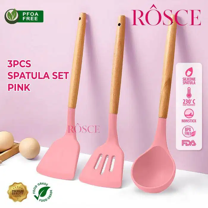 ROSCE SPATULA SET 3 PCS sutil silikon sendok soup silicone slotted