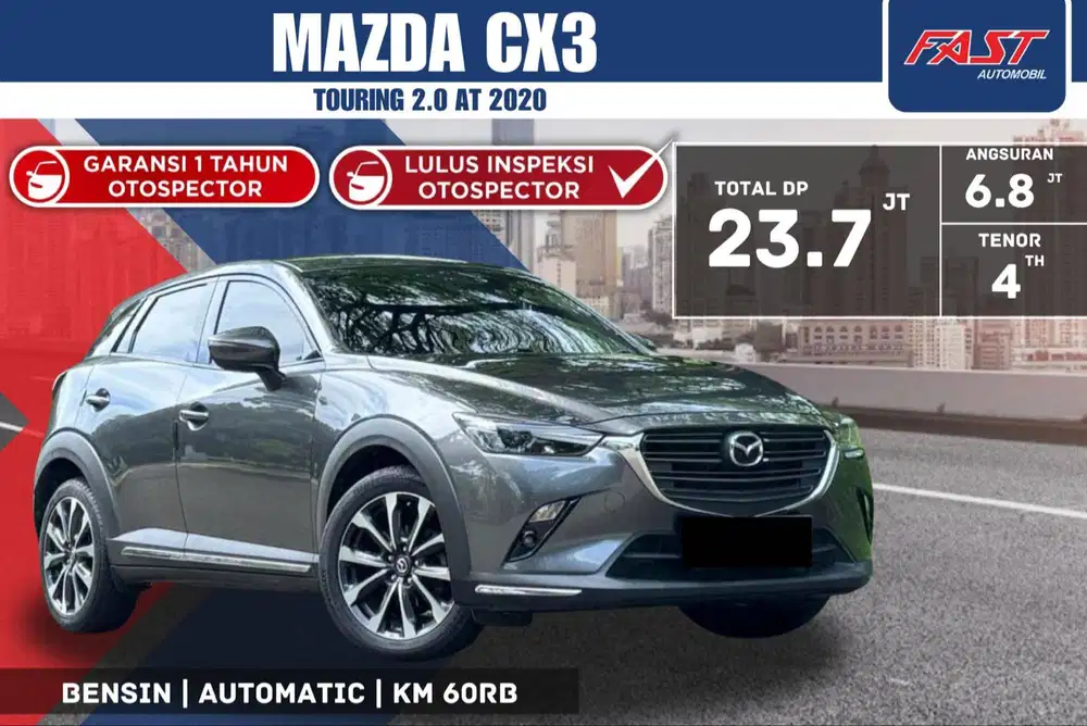 MAZDA CX3 TOURING 2020 2.0 AT KM.60RB & PAJAK PANJANG