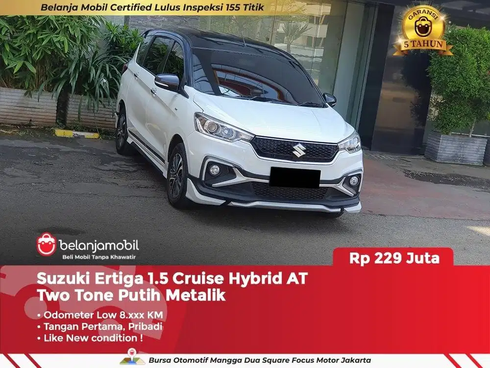 [ KM LOW 8RB ] Suzuki Ertiga 1.5 Cruise Hybrid SS AT Putih 2024/2025