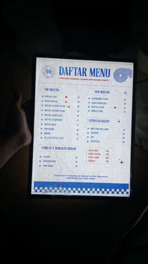 Stand menu LED uk A4