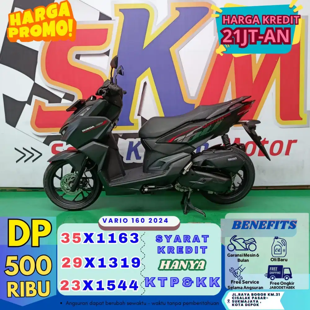 ( vario 160 2024 DP:500 angsuran 38ribu/ hari guys cash credit