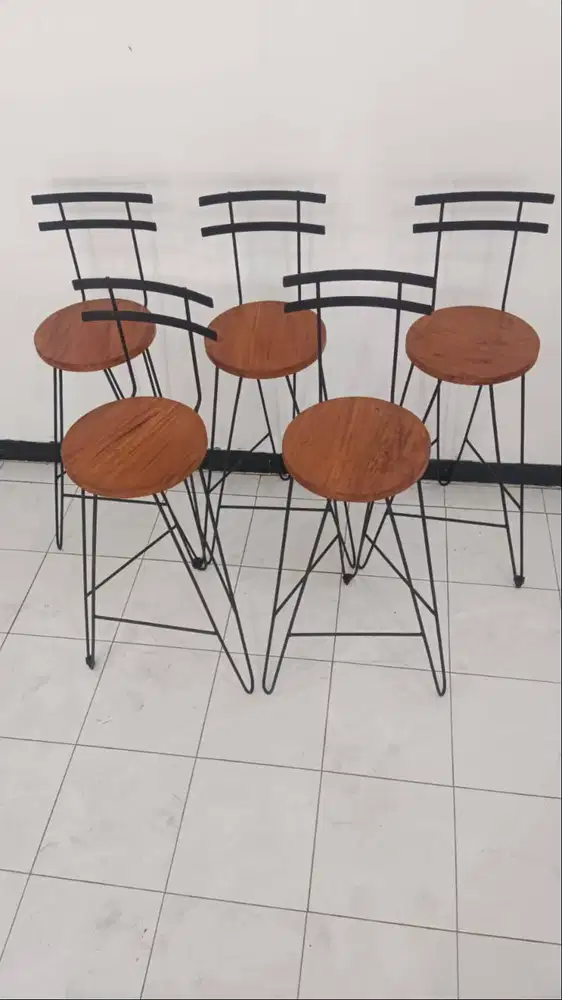 DIJUAL CEPAT! Kursi Bar 70cm Industrial Set 5pcs