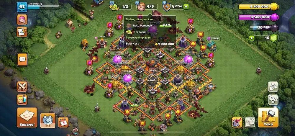 Dijual Akun Clash Of Clans (Town Hall 10 Full Max)