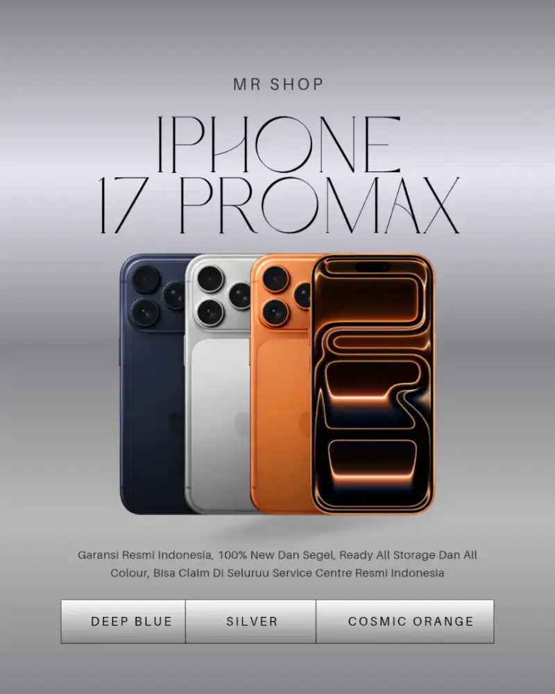 IPHONE 17 PROMAX NEW GARANSI RESMI TERMURAH