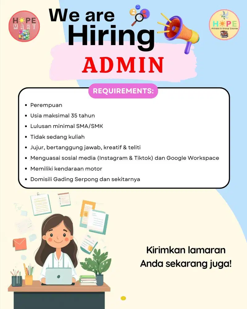 LOWONGAN KERJA ADMIN