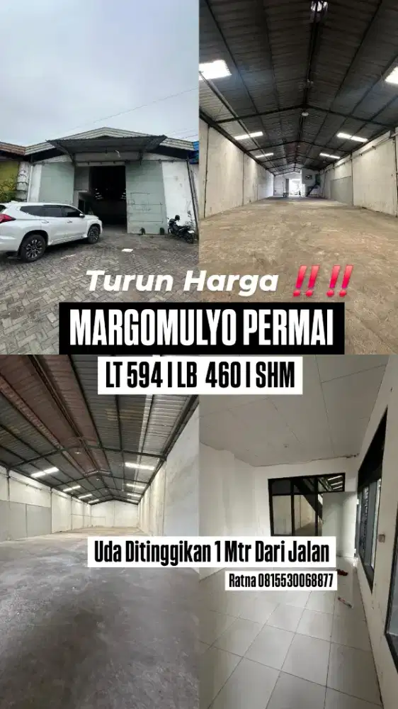 Dijual Murah Gudang Margomulyo Permai