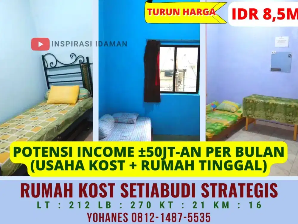 Rumah Kost Setiabudi 21 Kamar Strategis