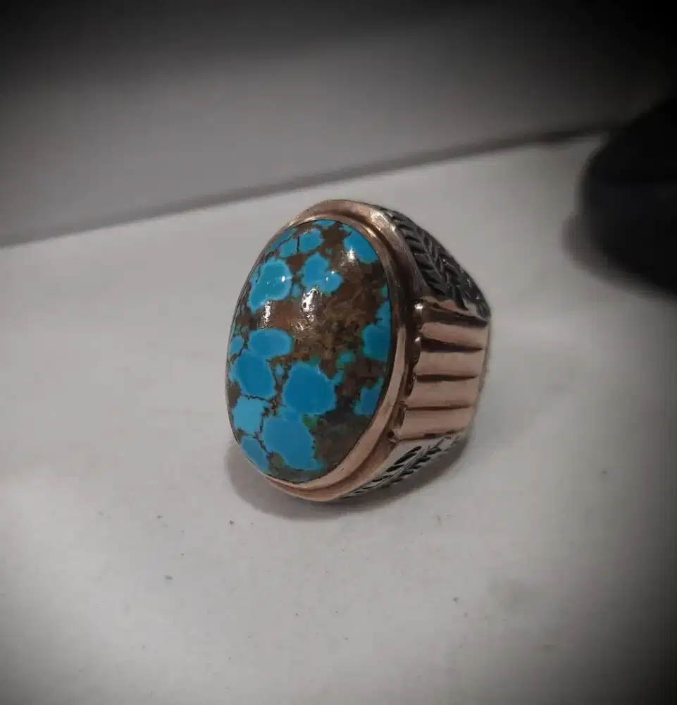 Batu Pirus Persia Lawas Blue fancy