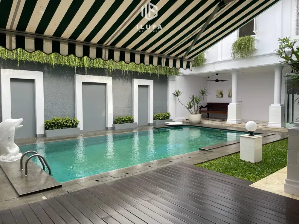disewakan rumah 4br baru renovasi ada kolam renang 2lt lokasi strategis pondok indah