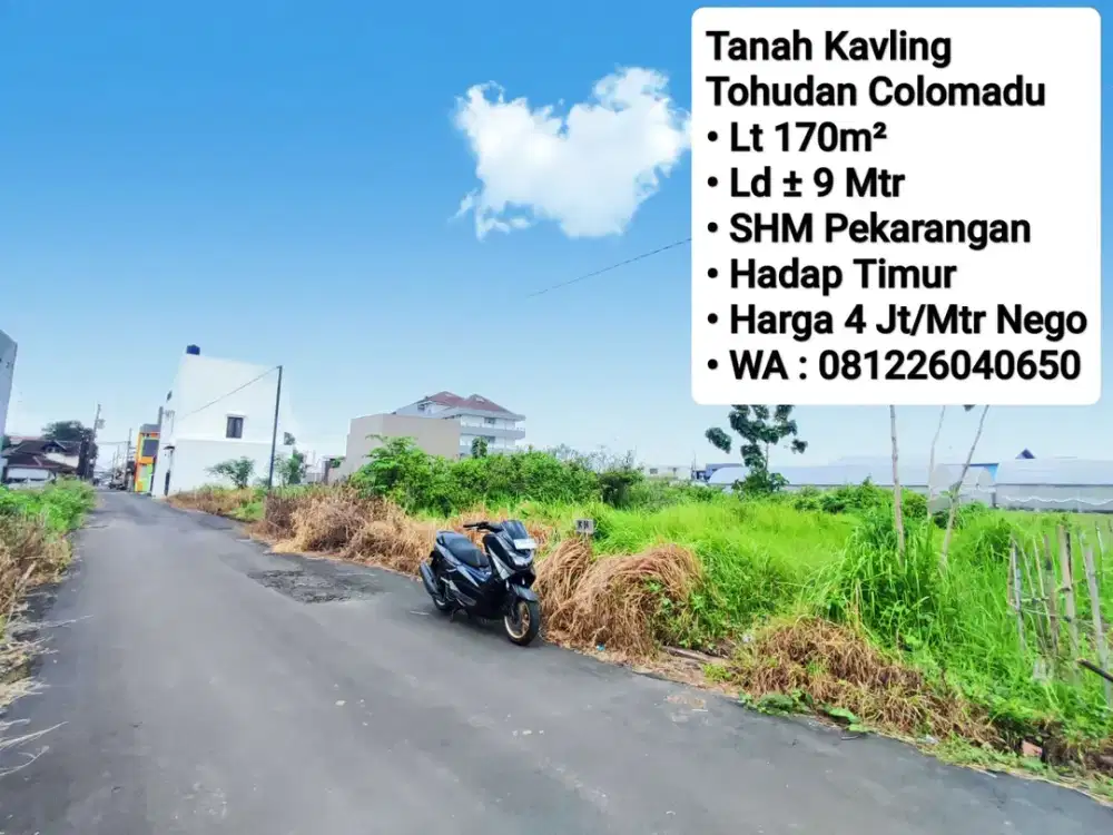 Jual Tanah Luas 170 m² Area Belakang Hotel Alana Colomadu