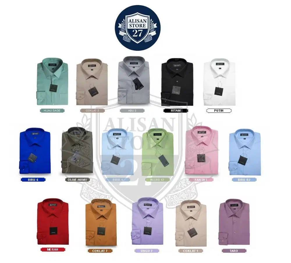 Kemeja Alisan Lengan panjang  | Polos Reguler 100% ORIGINAL