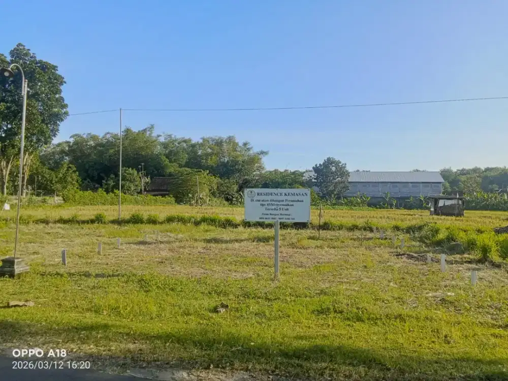 Dijual Tanah Kavling Siap Bangun di Kemasan Sukoharjo.