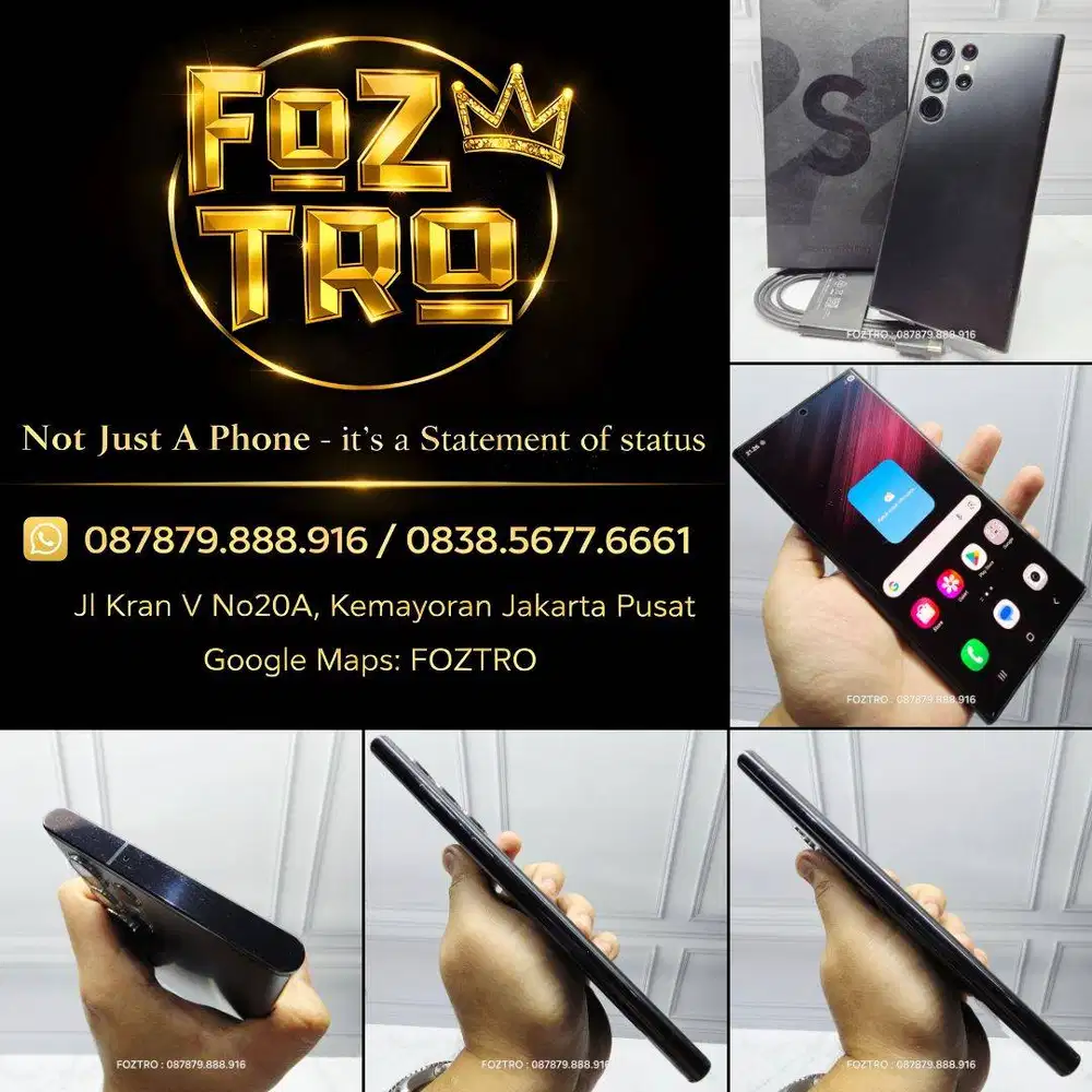 Samsung Galaxy S22 Ultra 12/512GB Black Fullset Resmi No Minus