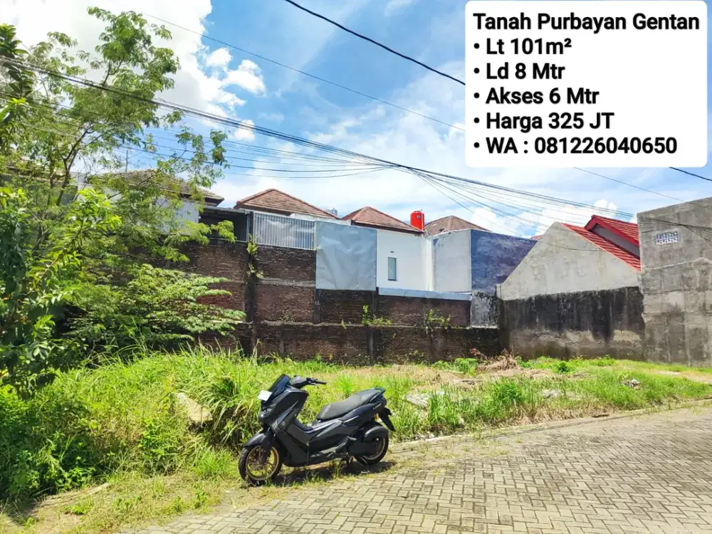 Jual Tanah Kavling Area Perumahan Purbayan Gentan, Dekat Luwes, Laweyan, Purwosari, Solo Baru