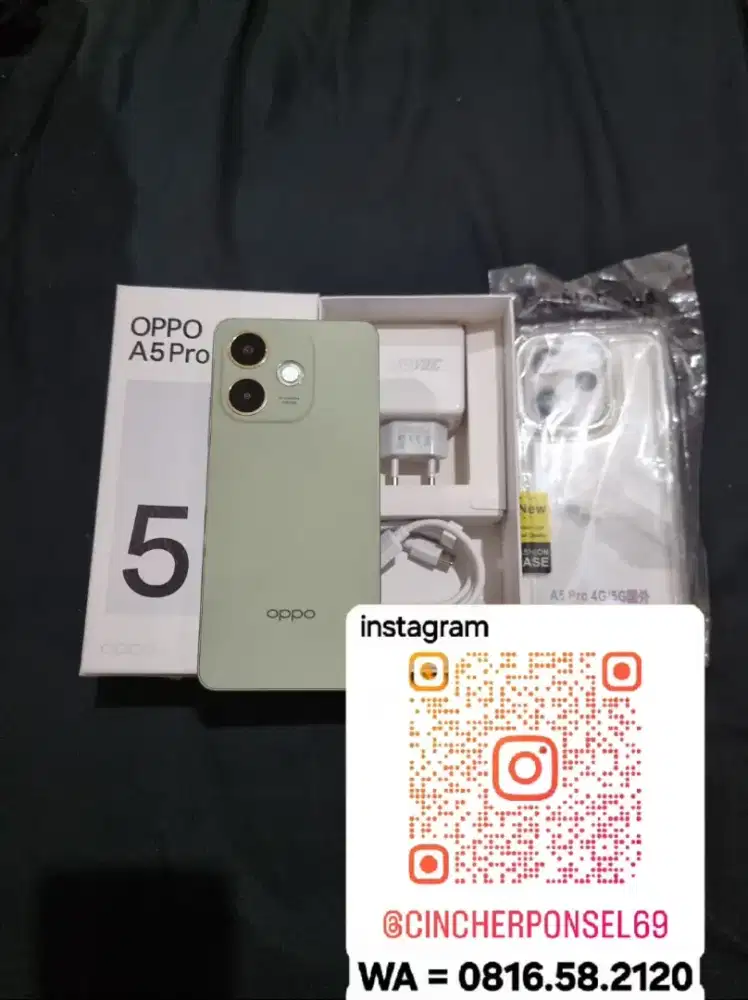 Jual hp Oppo A5 Pro 8/256 istimewa mulus grns panjang free case