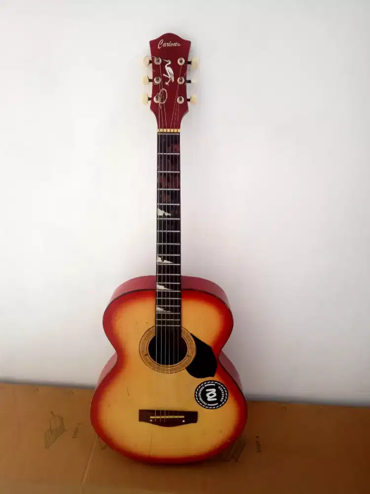 Gitar akustik carlosta full senar sdh ada colokan jack dan volume