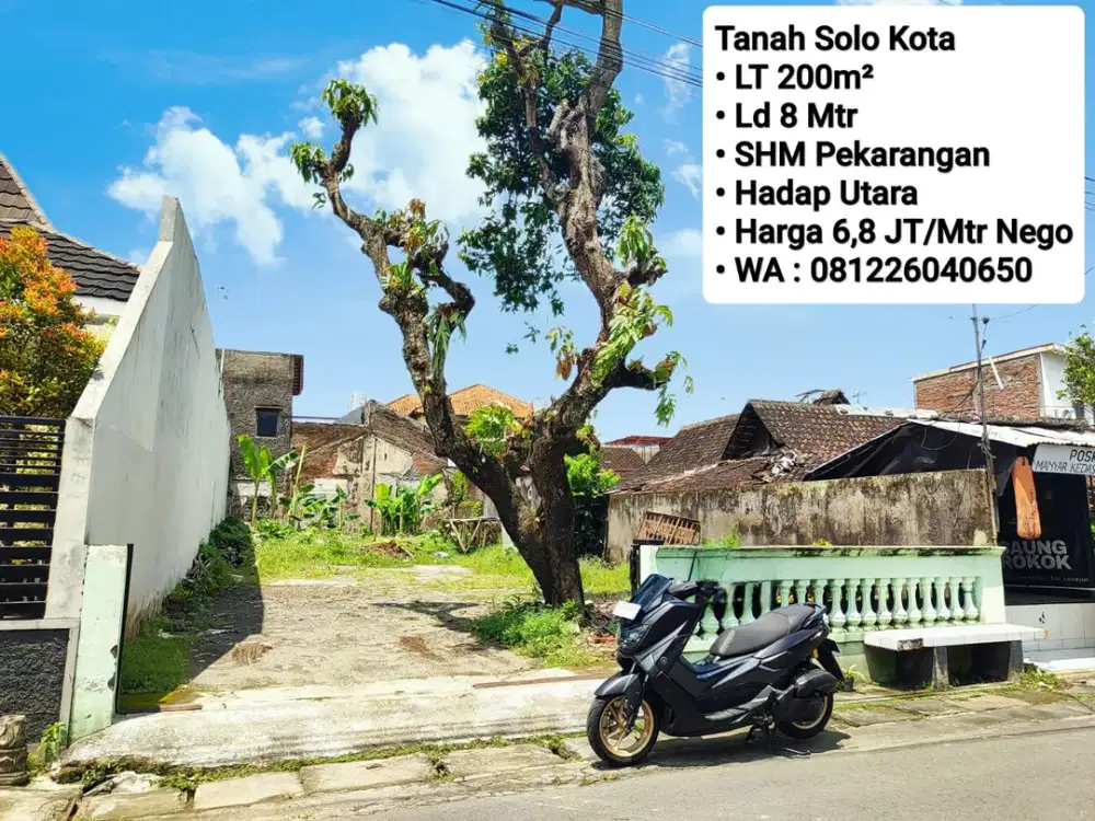 Jual Tanah Siap Bangun Area MANAHAN SOLO, Dekat Paragon Mall, Pusat Kota