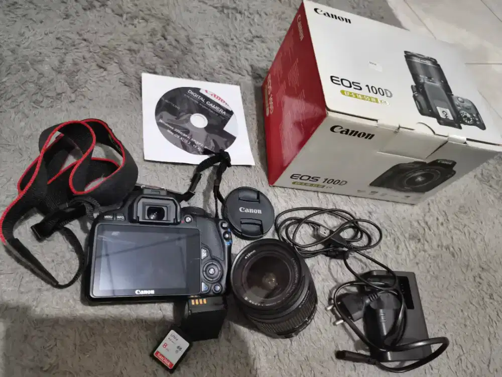 Canon EOS 100D Kit 18-55 STM,Fullset Box,Mulus Terawat,Siap Pakai