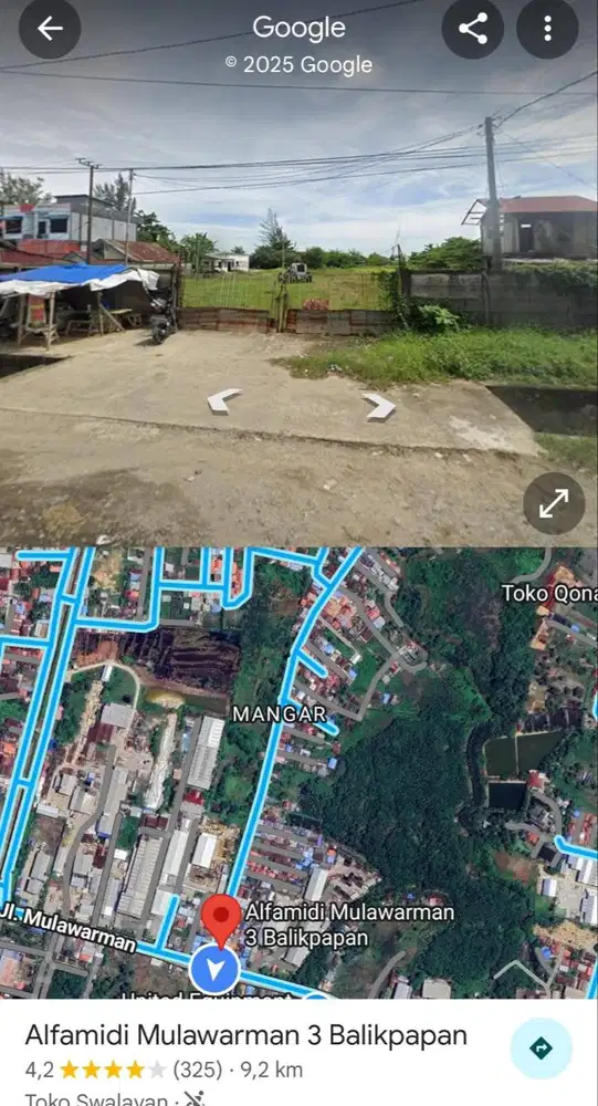 Disewakan tanah dibalikpapan pas pinggir laut luas 7500mtr